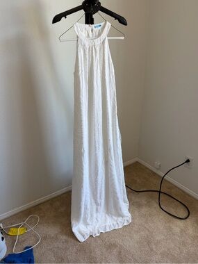 J. McLaughlin White Halter Burnout Maxi Dress